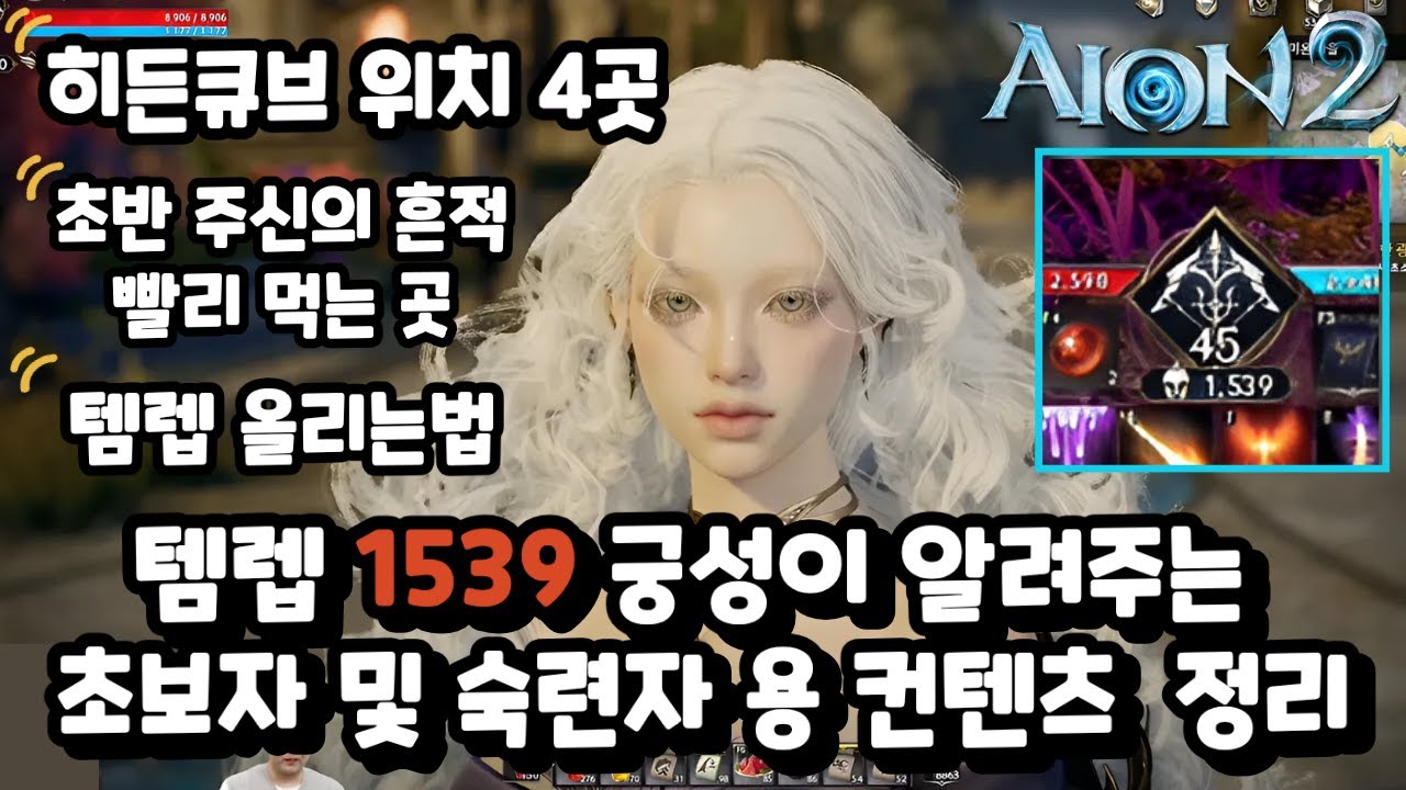 아이온2 : 템렙 1539 궁성이 알려주는 초보 및 숙련자용 컨텐츠 정리(템렙올리는법,히든큐브위치4곳, 주신의흔적빨리먹는곳)