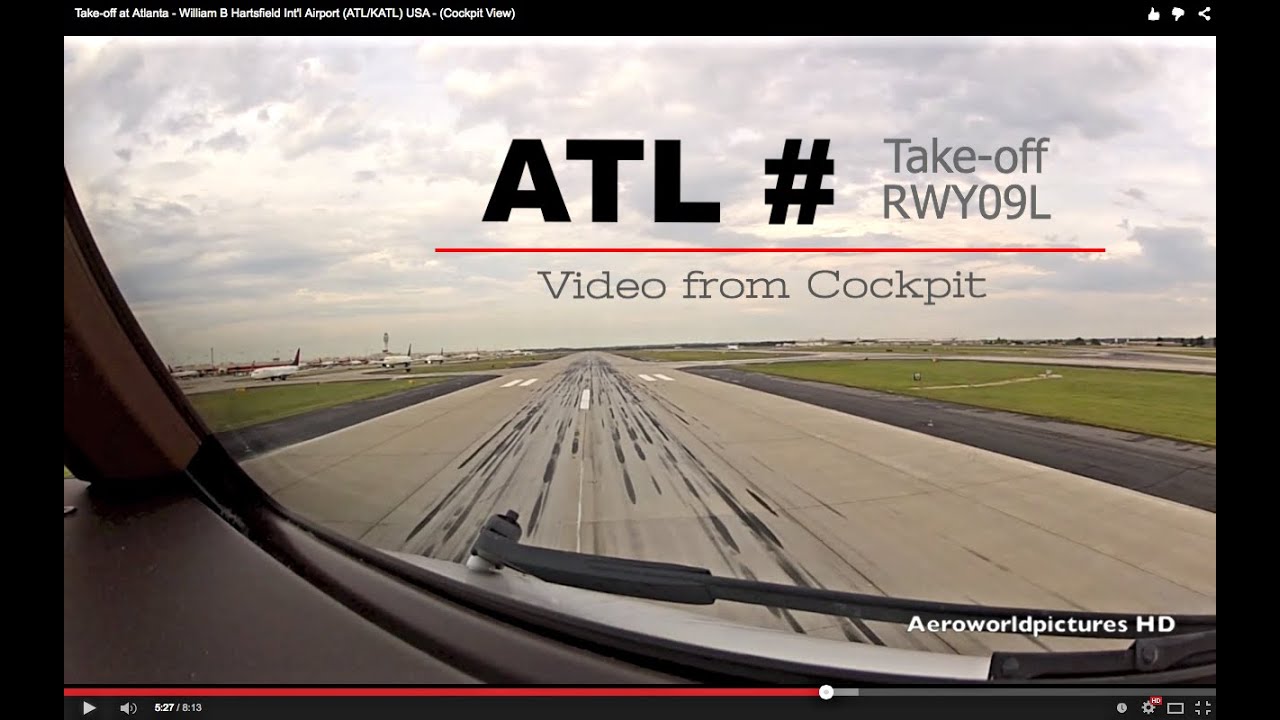 Take-off at Atlanta - William B Hartsfield Int'l Airport (ATL/KATL) USA - (Cockpit View)