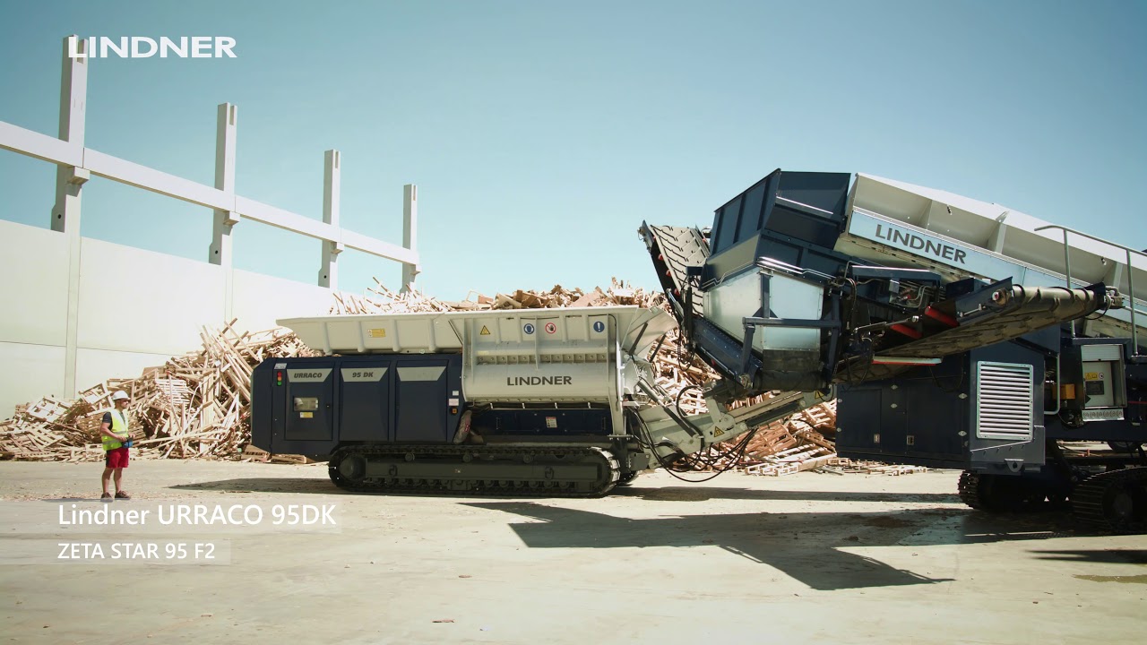 Lindner's Mobile System Solution for Waste Wood Processing