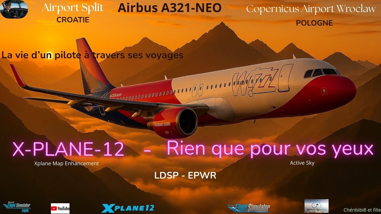X-PLANE-12 , AIRBUS A321-NEO , SPLIT   Vers   COPERNICUS  WROCLAW