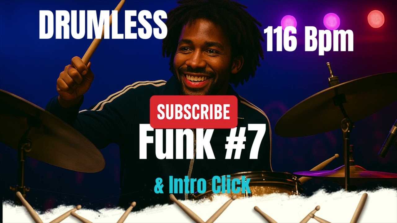 🎶 Drumless Track – Modern British Funk & Acid Jazz | 116 BPM |  Practice Play-Along + Intro Click