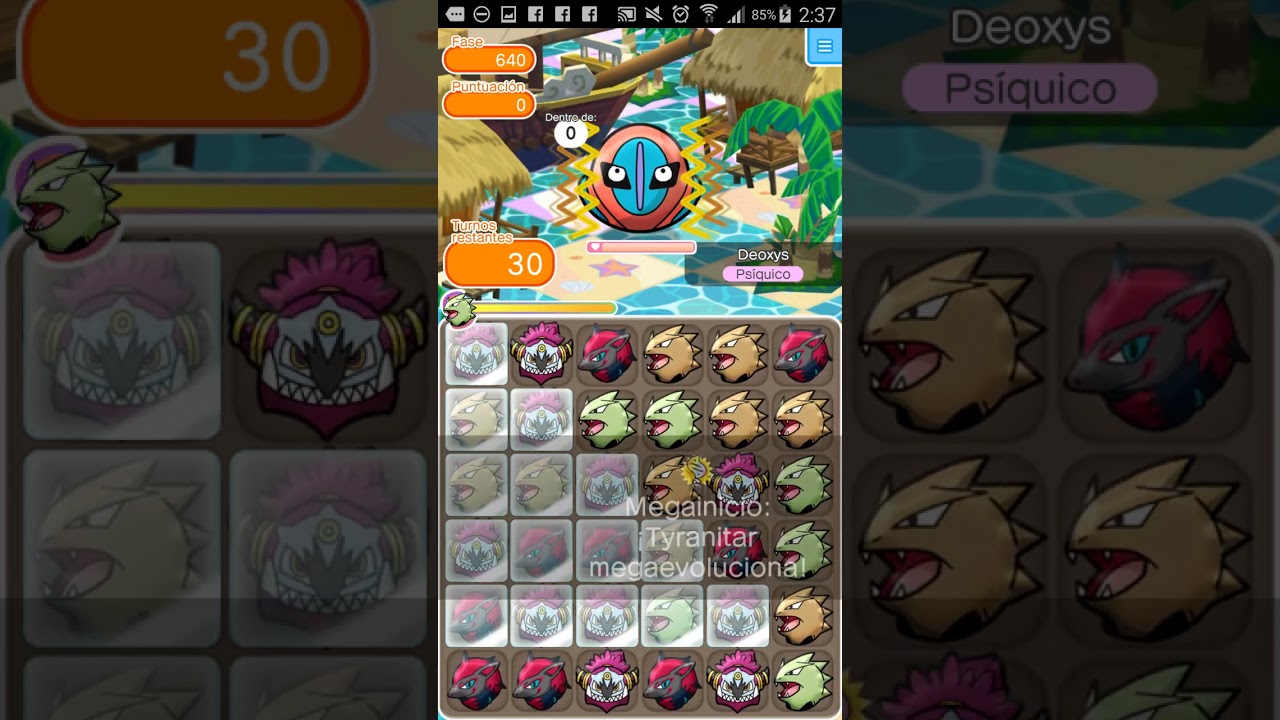 Pokemon shuffle Fase 640 Deoxis Defensa
