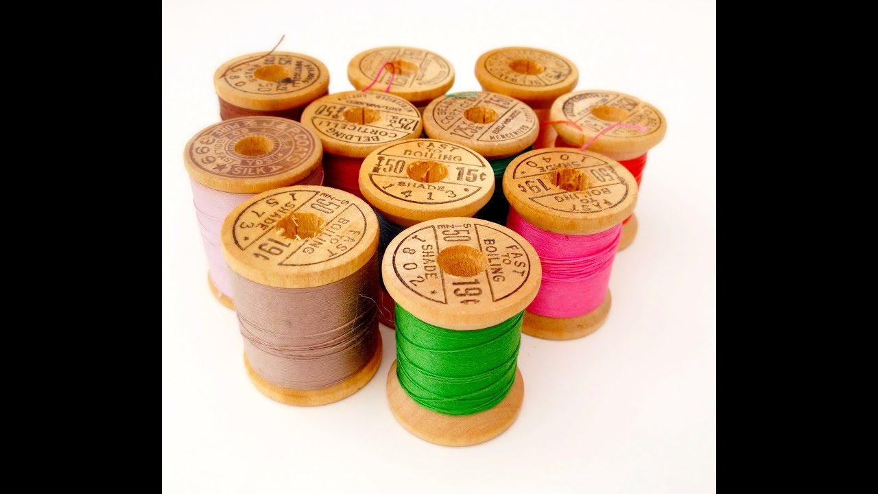 DIY bracelet made from  vintage thread spools