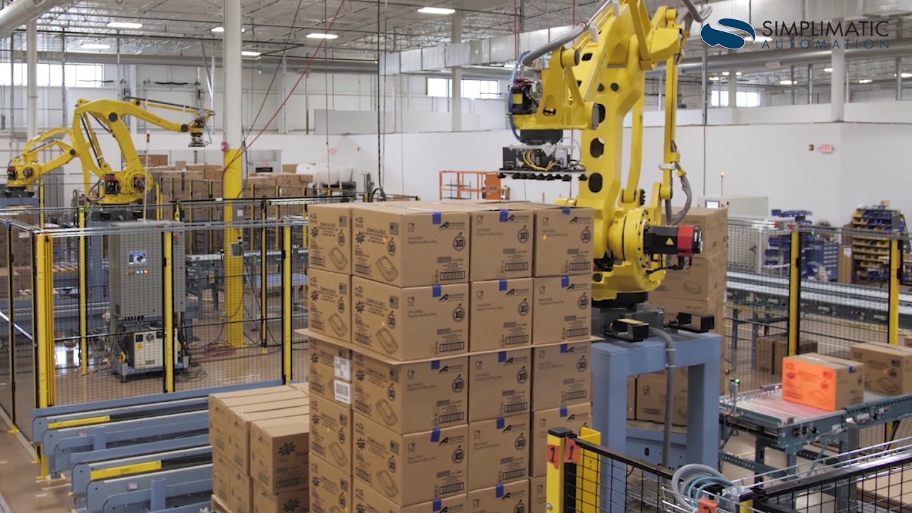Scanning & Sortation Automation Cell - Simplimatic Automation (Conveying, Scanning and Palletizing)