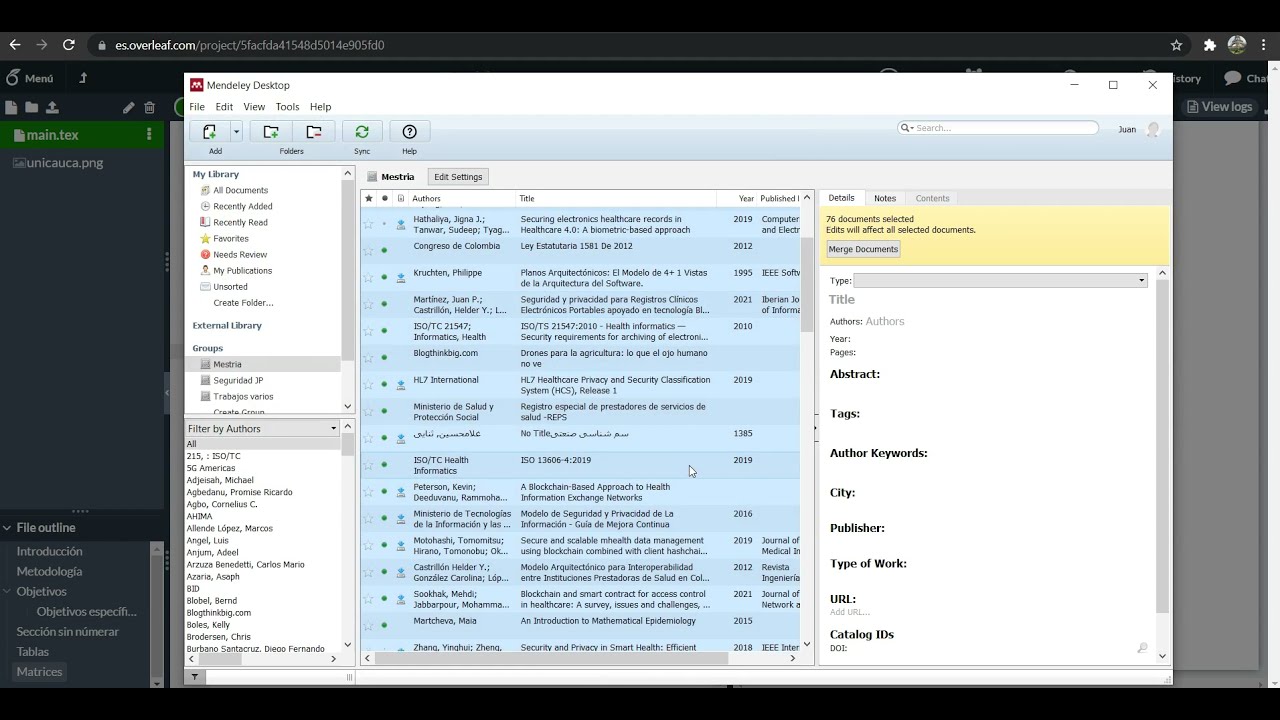 Tutorial Latex Overleaf - Video 7. Referencias bibliográficas desde Mendeley o Zotero