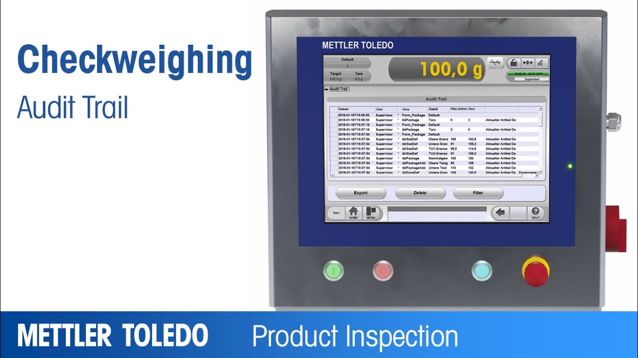 Audit Trail Software for Checkweigher – Product - METTLER TOLEDO Product Inspection – EN