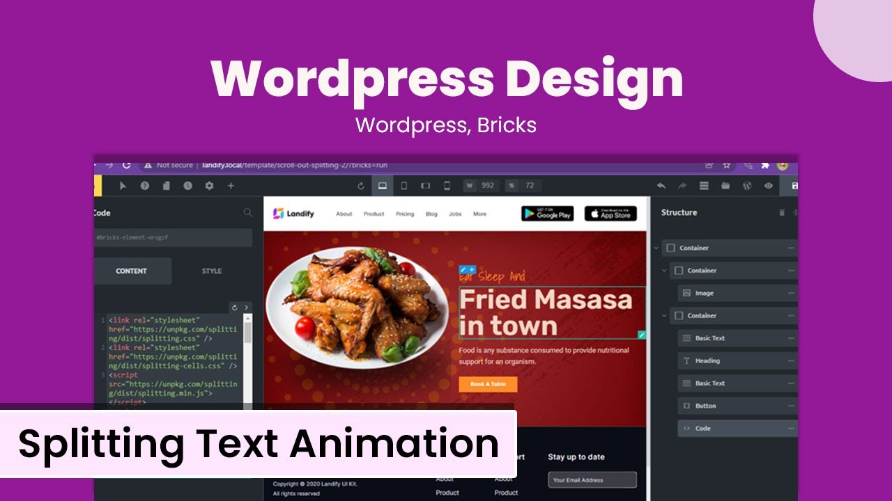 Create Spliiter Text When Scrolling in Bricks Wordpress