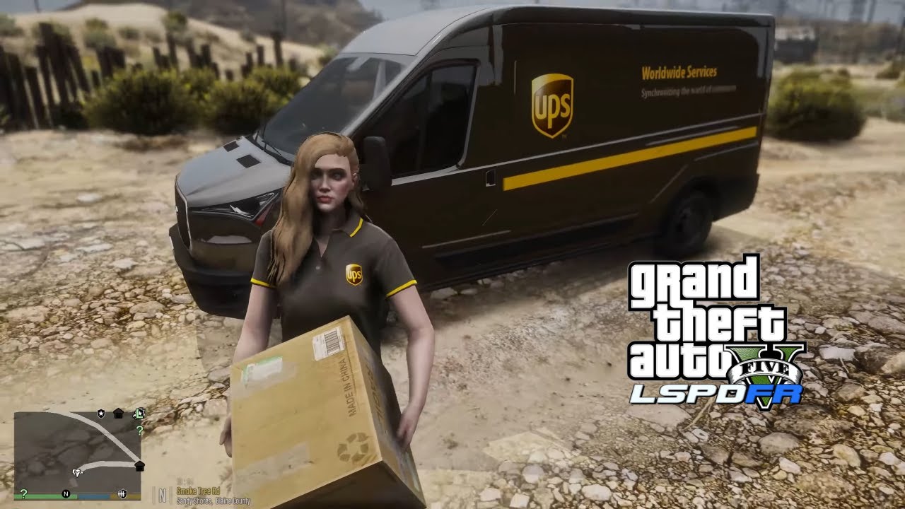 Gta 5 Let's Go To Work As UPS Female Delivery Services Driver! #gta #gtareallifemod