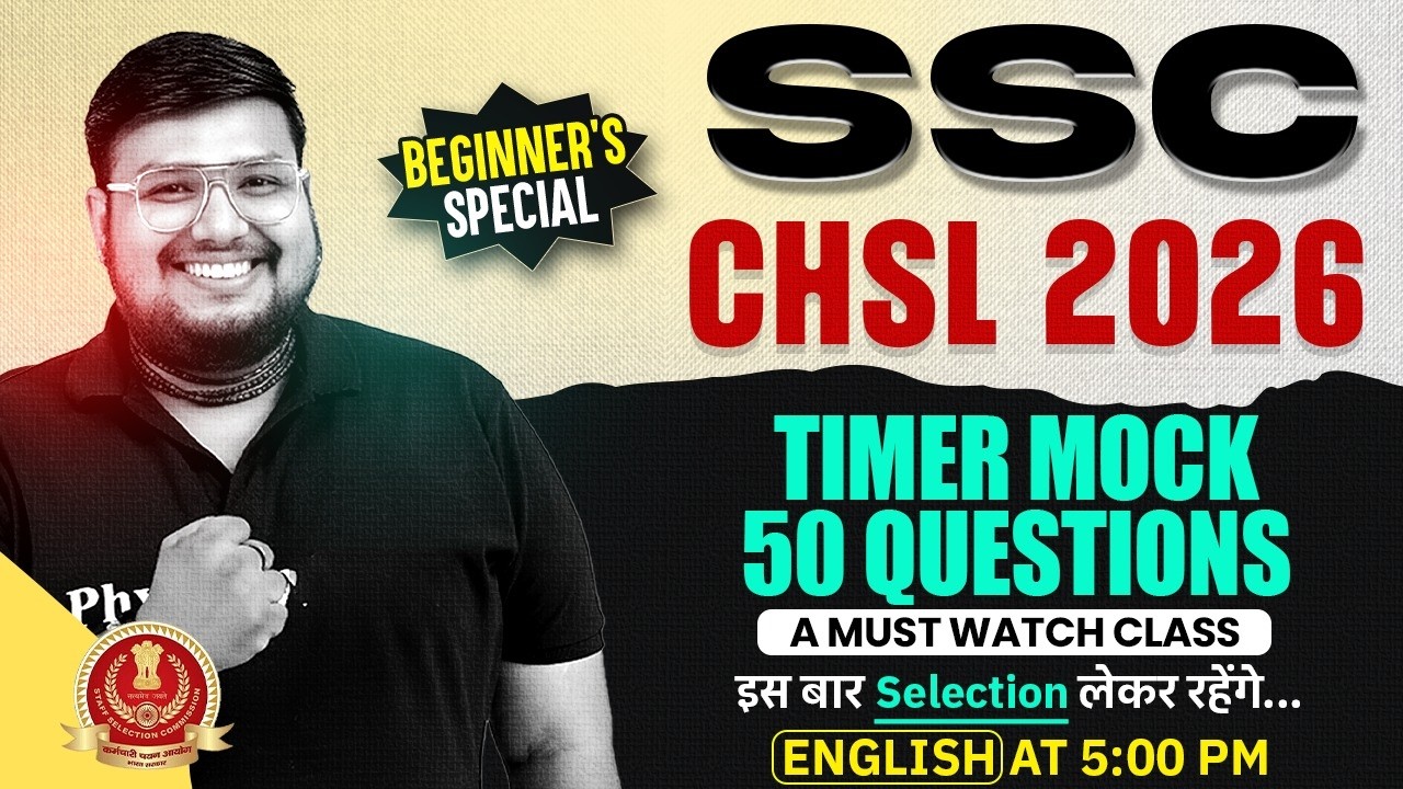SSC CHSL English Classes 2026 | Time Mock 50 Questions | English by Bhragu Sir