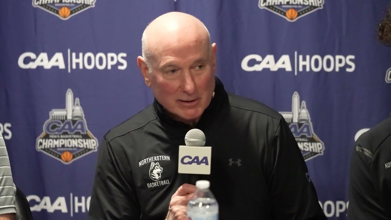 2026 CAA Men’s Basketball Championship Day 1: Northeastern HC Bill Coen & G Mike Loughnane