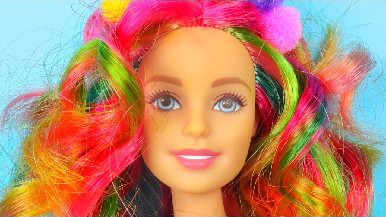 Renkli Dalgalı Barbie Sa&ccedil;ı ve Barbie Kıyafetleri Nasıl Yapılır? Kendin Yap Tarzı | 5 Dakikada Hallet