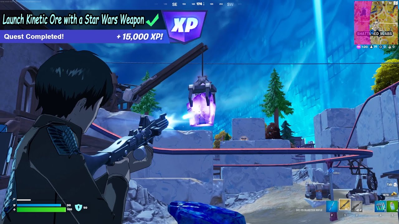 Launch Kinetic Ore with a Star Wars Weapon | Fortnite X Star Wars
