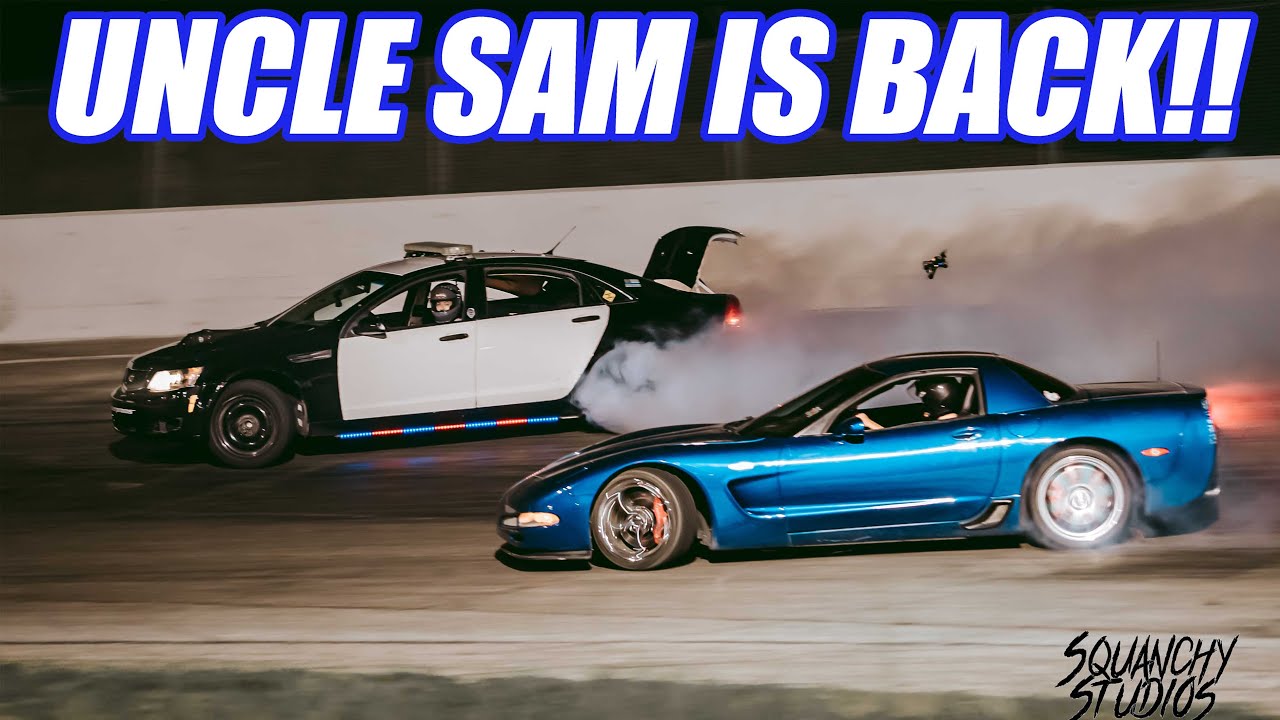 Way Too Nice Z06 and 1000hp Cop Car Rookie Tandem! SOMETHING HITS THE WALL!
