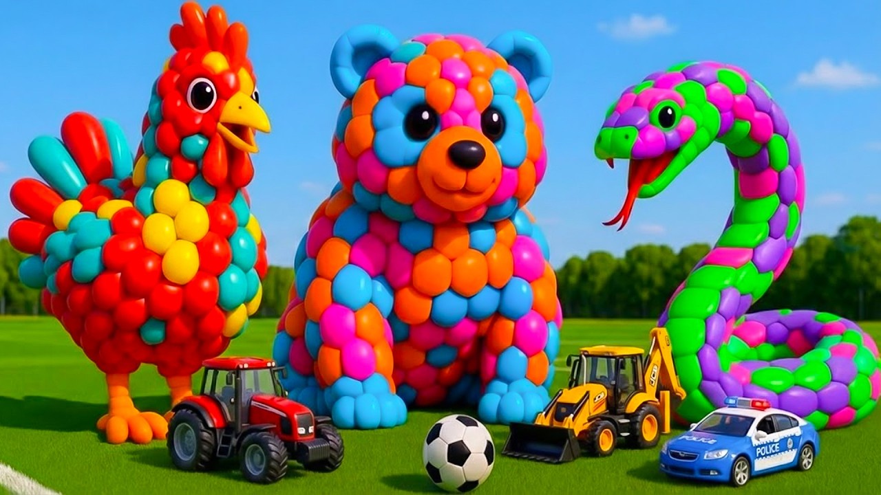 Mascot Vibrato Assistant Panda And Snake Placed on the Football Field Is Popular, Co-produced
