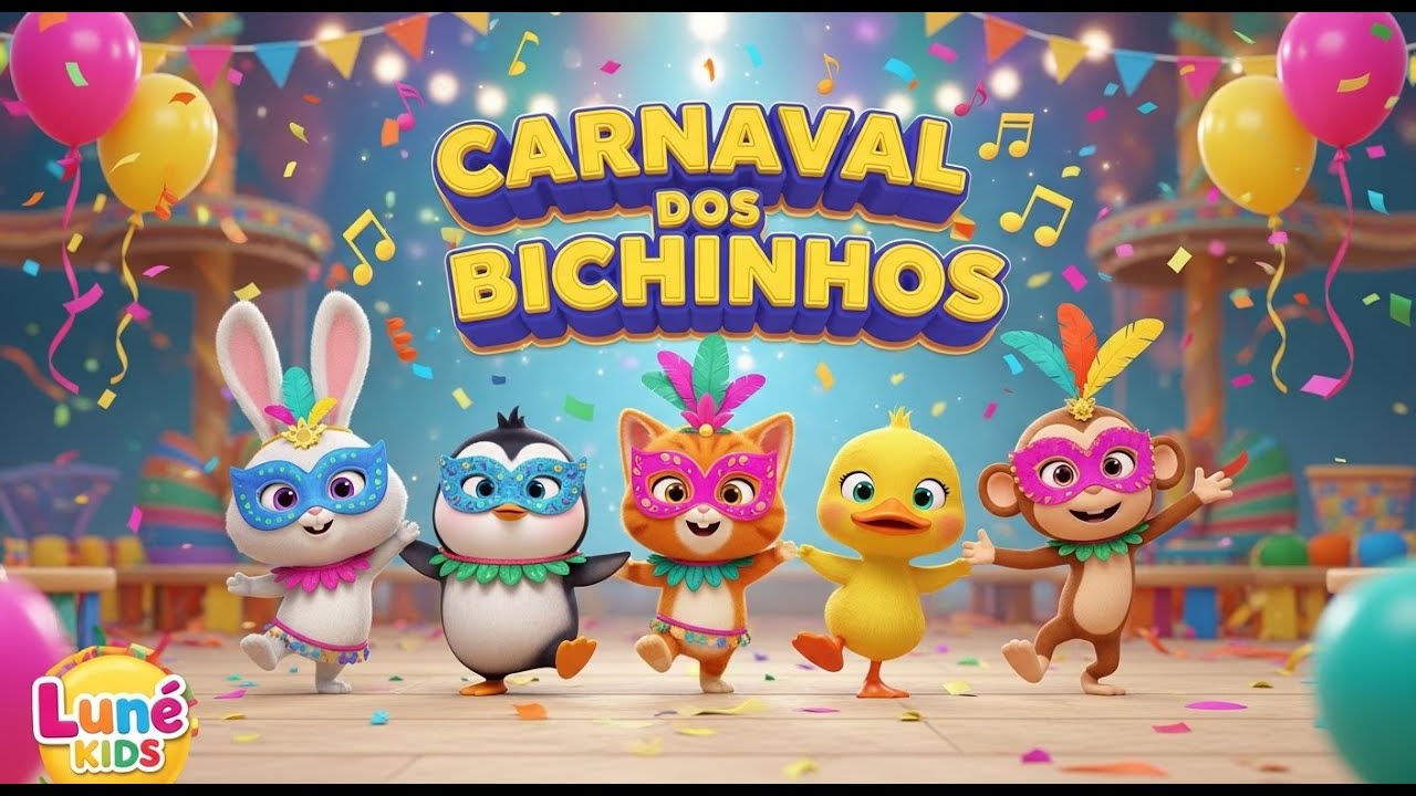 🎭🦊 Vem dançar no Carnaval dos Bichinhos com a Luné Kids! 🎉🎶