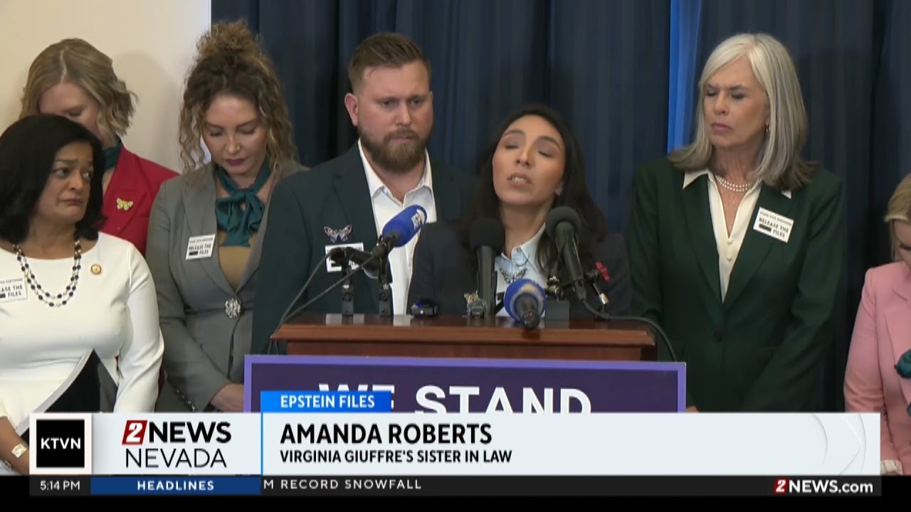 Press conference for Epstein survivors