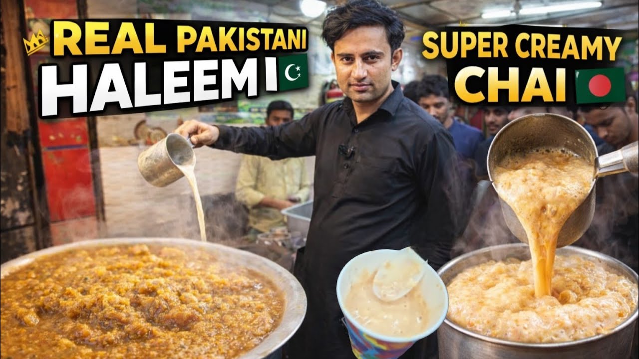 REAL Pakistani Haleem aur SUPER Creamy Chai ka maza Bangladesh mein try karo! 🇵🇰☕