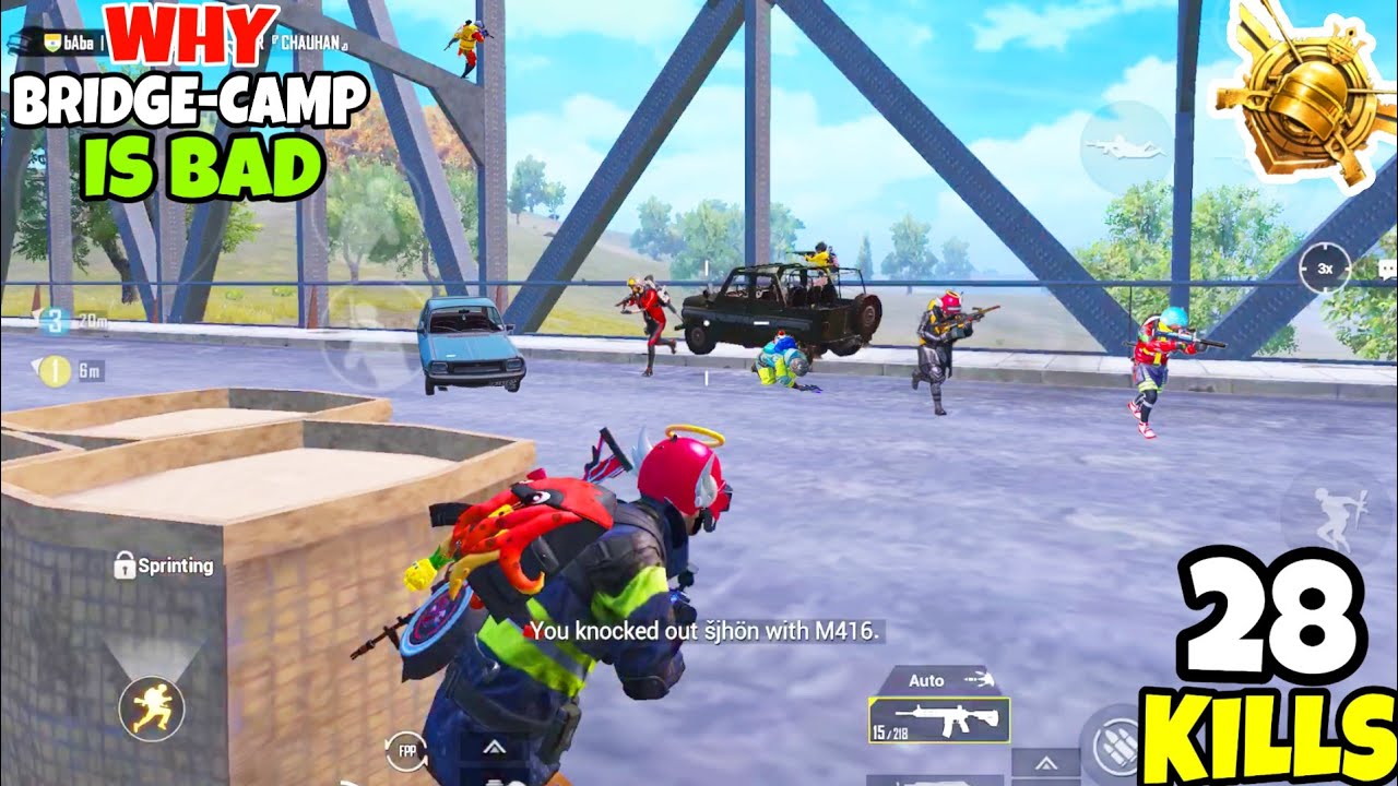 This is Why BRIDGE-CAMP is Very DANGEROUS in PUBG Mobile • (28 KILLS) • PUBGM (HINDI)