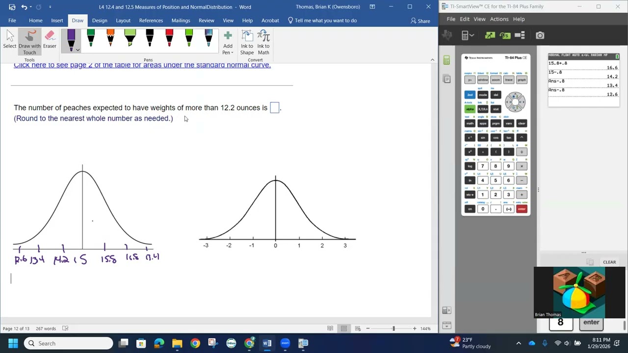 12.4 and 12.5 Q11 Standard Normal Distribution