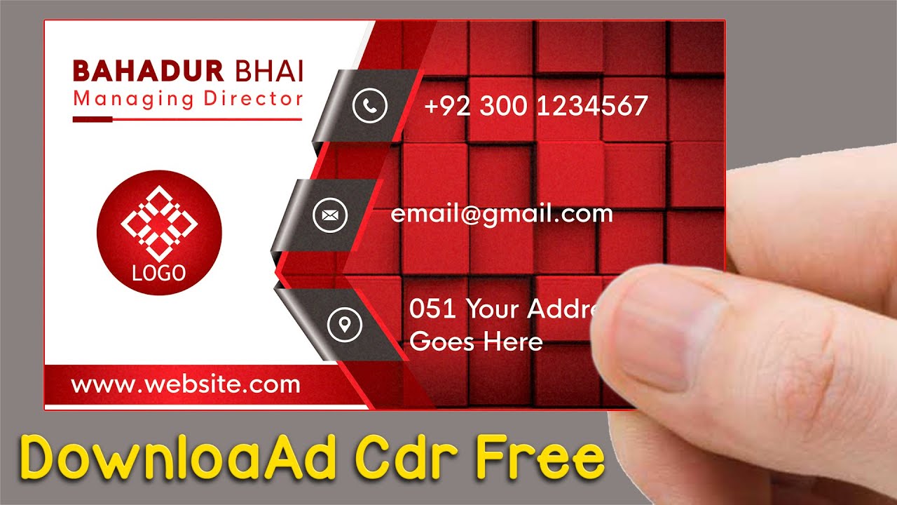 Business Card Design - Visiting Card Design - Coreldraw Tutorial - Urdu / Hindi