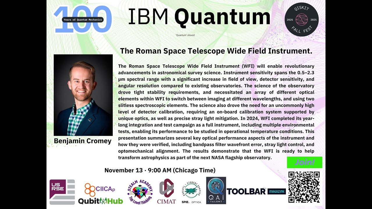 Dr. Benjamin Cromey: The Roman Space Telescope Wide Field Instrument