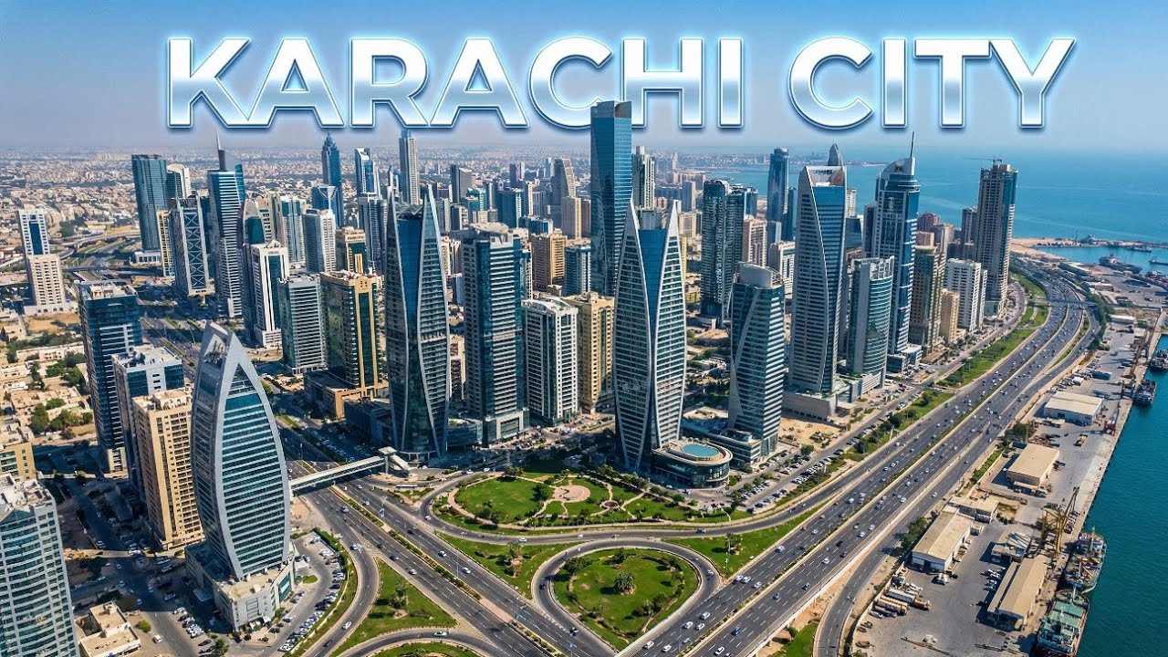 Karachi City 2030 | Modern & Mega City of the Future | AI Cinematic Drone Shot View #karachi #city