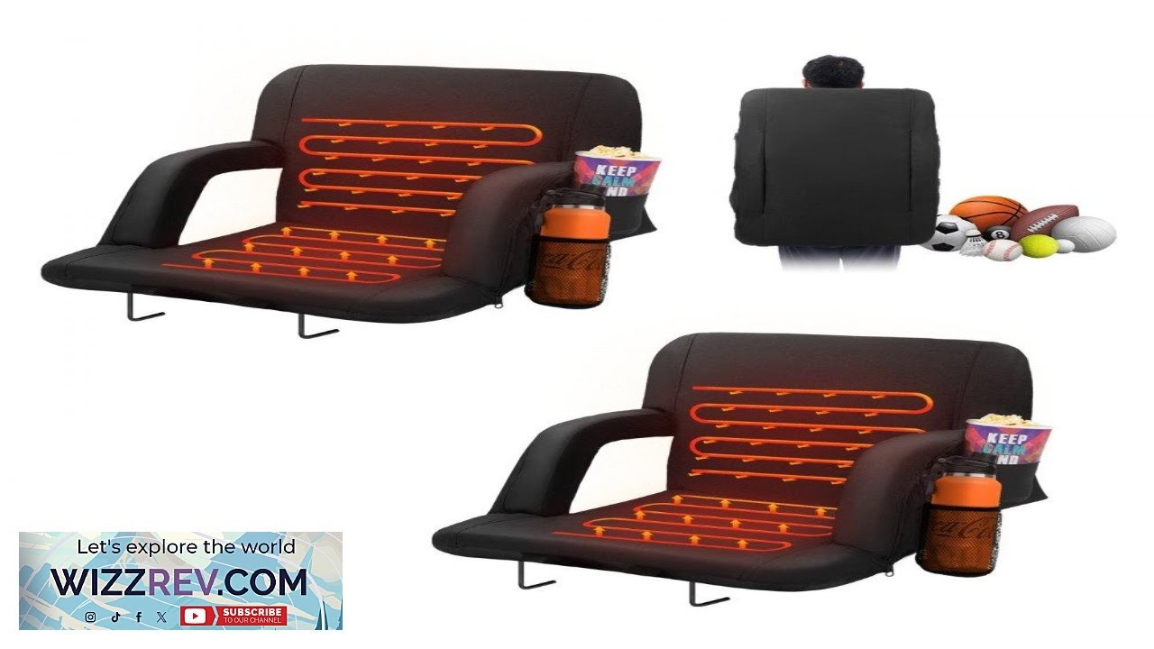 VEVOR Double Heated Stadium Seat with Back Support 3 Level Heating Wide
