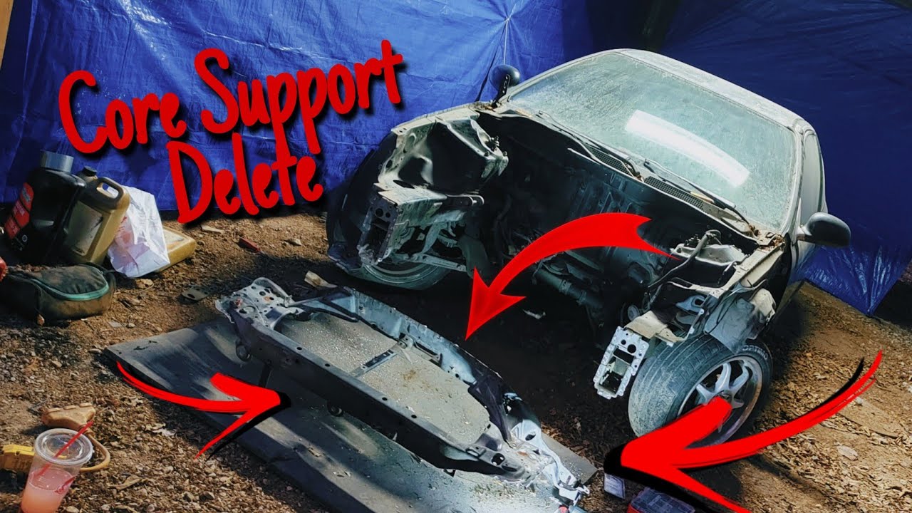 Taking My 92 Honda Civics Core Support off (Tonka) Radiator Support Delete