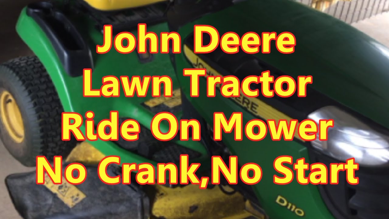 Нет заводной ручки, нет запуска, газонокосилка John Deere, газонный трактор D110