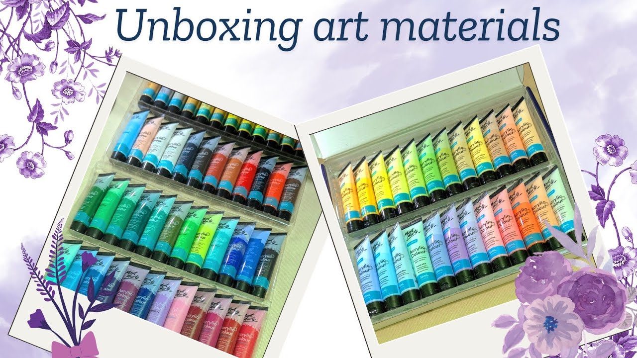 Unboxing art materials Mont mart Acrylic colour paint set 🤯😯🙀
