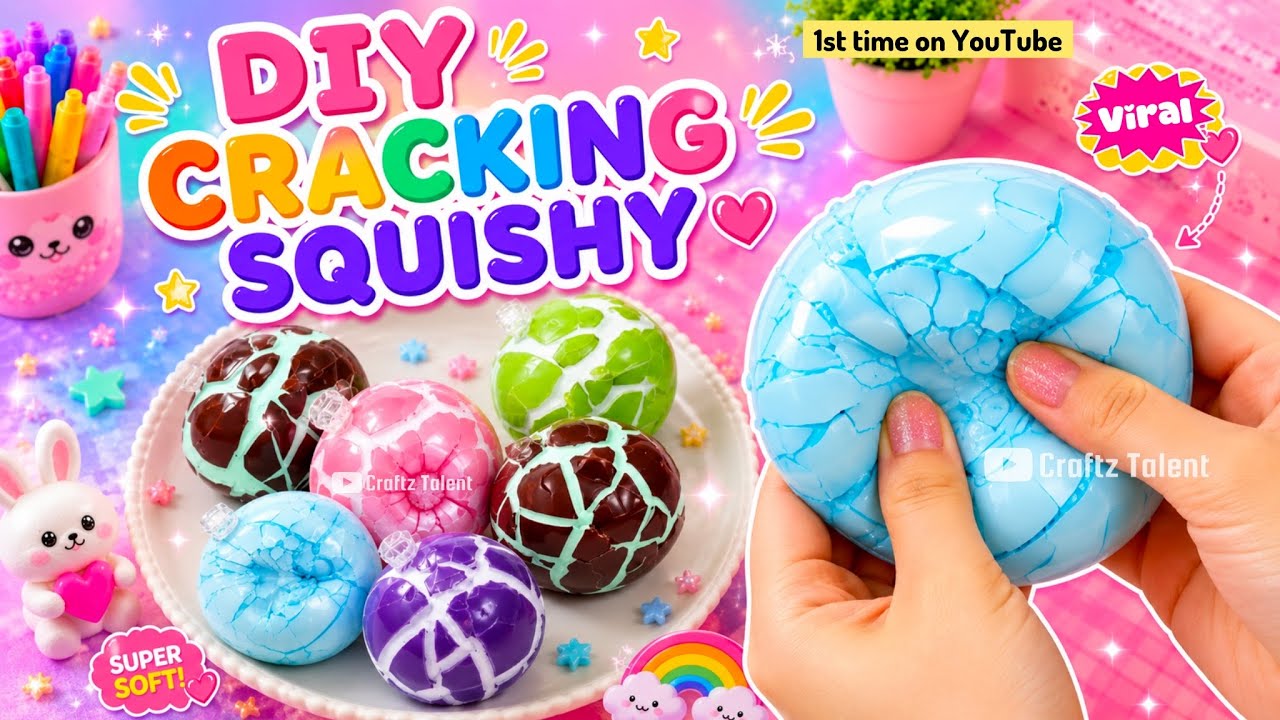How to make viral cracking squishy at home No Wax 😱 Easy craft ideas / crafts to do when your bored