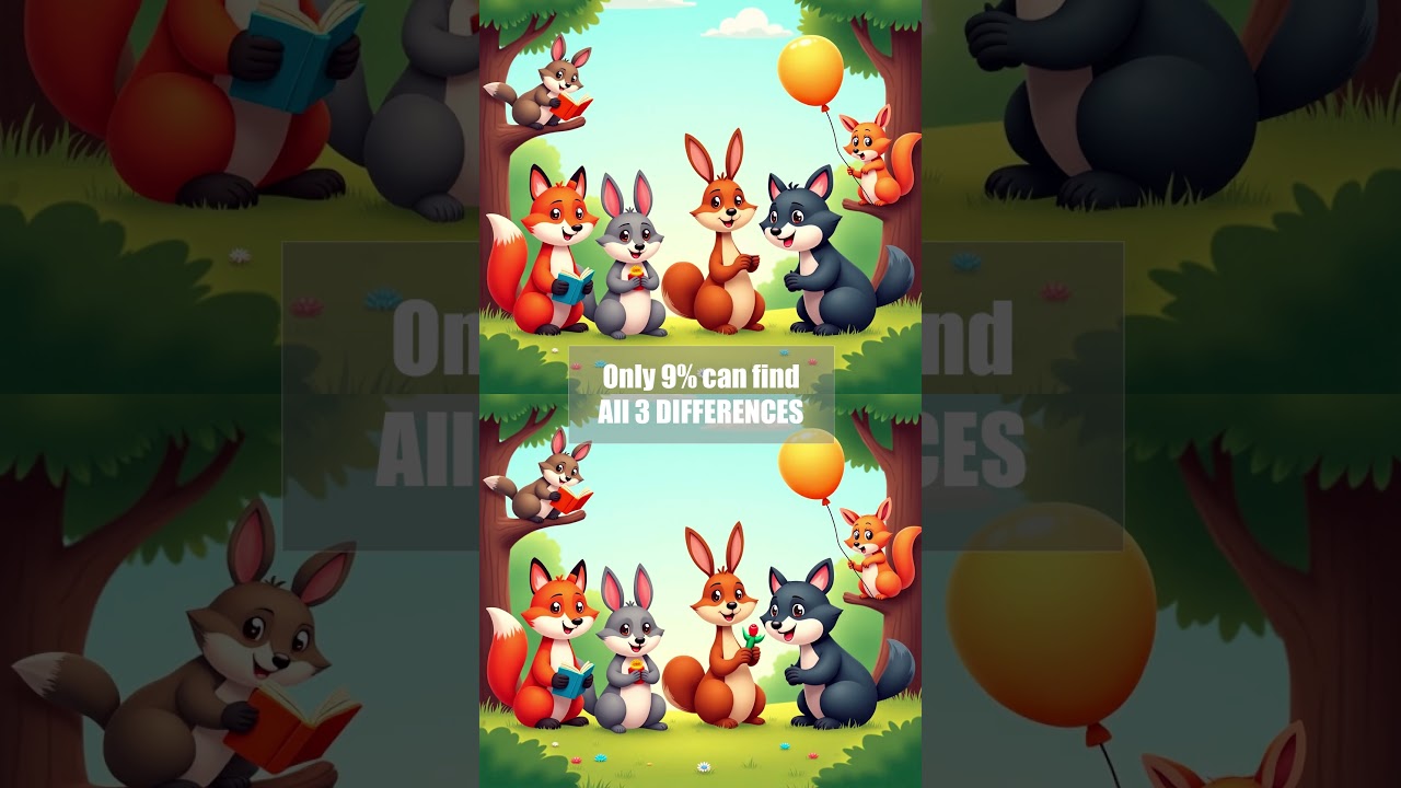 Find the Hidden Differences in This Cute Animal Scene!
