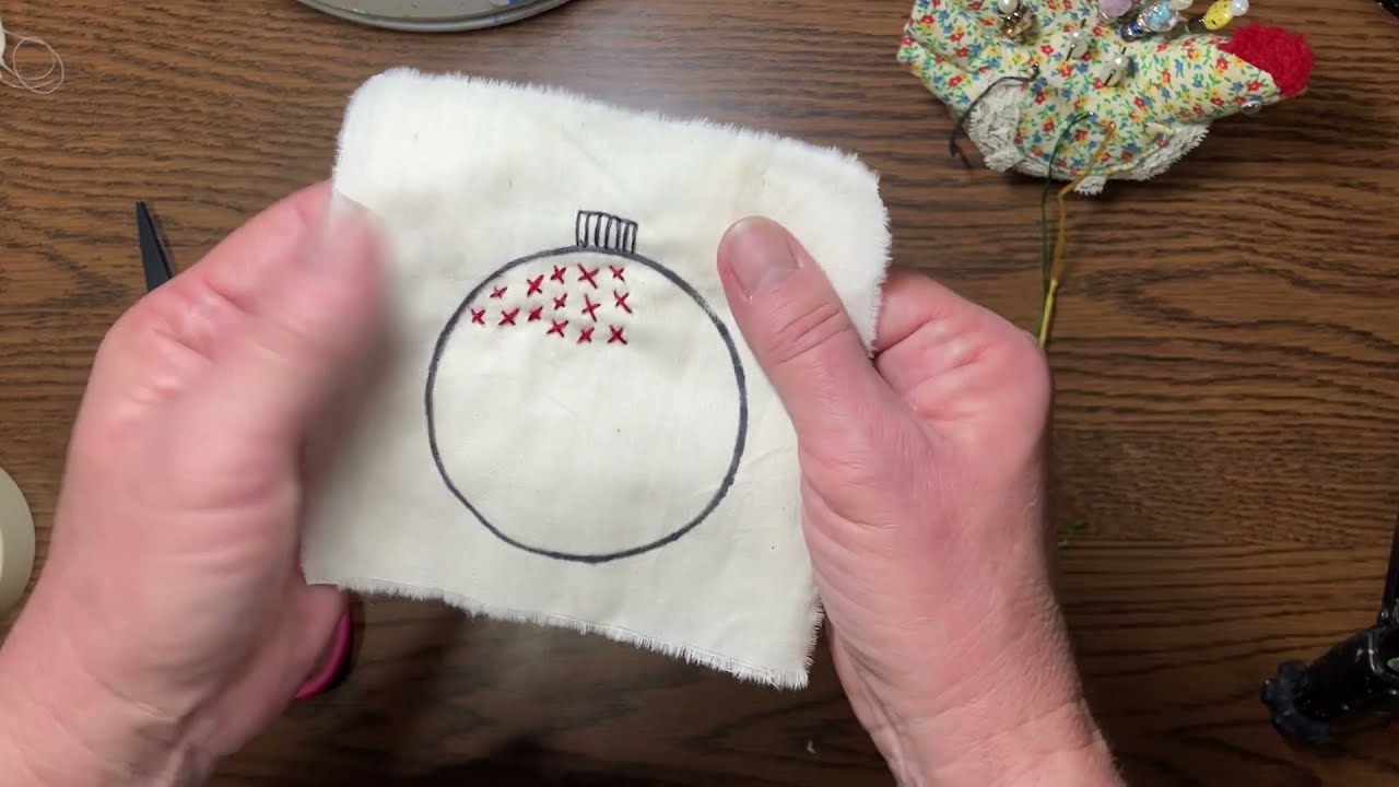 Better late than never :) Budget Crafting, Wk 29, Christmas card slow stitch :)