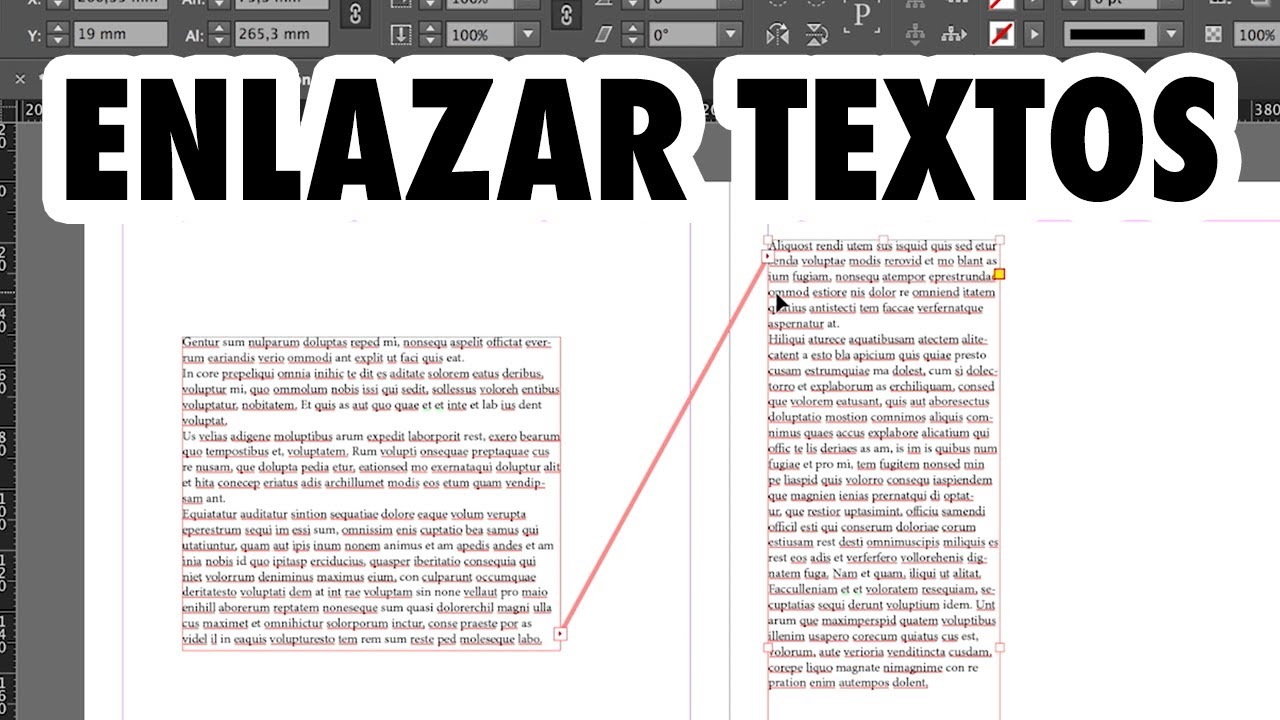 ENLAZAR TEXTOS en INDESIGN
