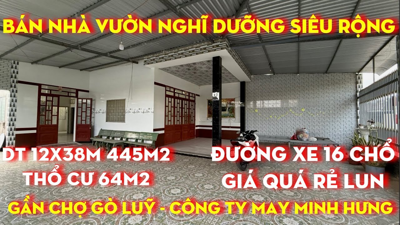 Tập 201 bán nhà vườn nghĩ dưỡng siêu rộng có thổ cư,mặt tiền đường xe 16 chổ gần chợ gò luỹ