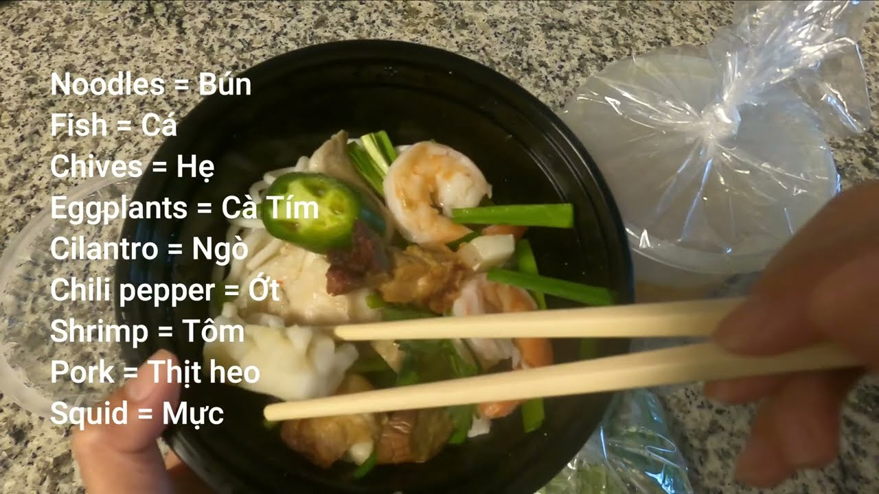 How to eat and say 'Fermented Fish Noodles Soup Bun Mam' in Vietnamese