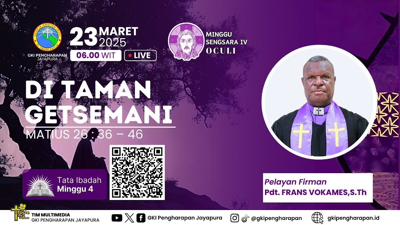 (23 MARET 2025) IBADAH MINGGU SENGSARA IV 