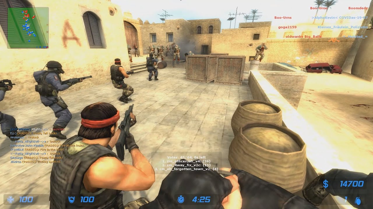 Counter-Strike Source Zombie Mod Gameplay on Dust2 Map