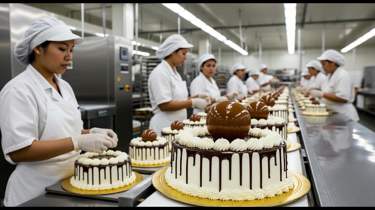 How Millions of Cakes Are Made in a Factory | Automatic Cakes Factory Process