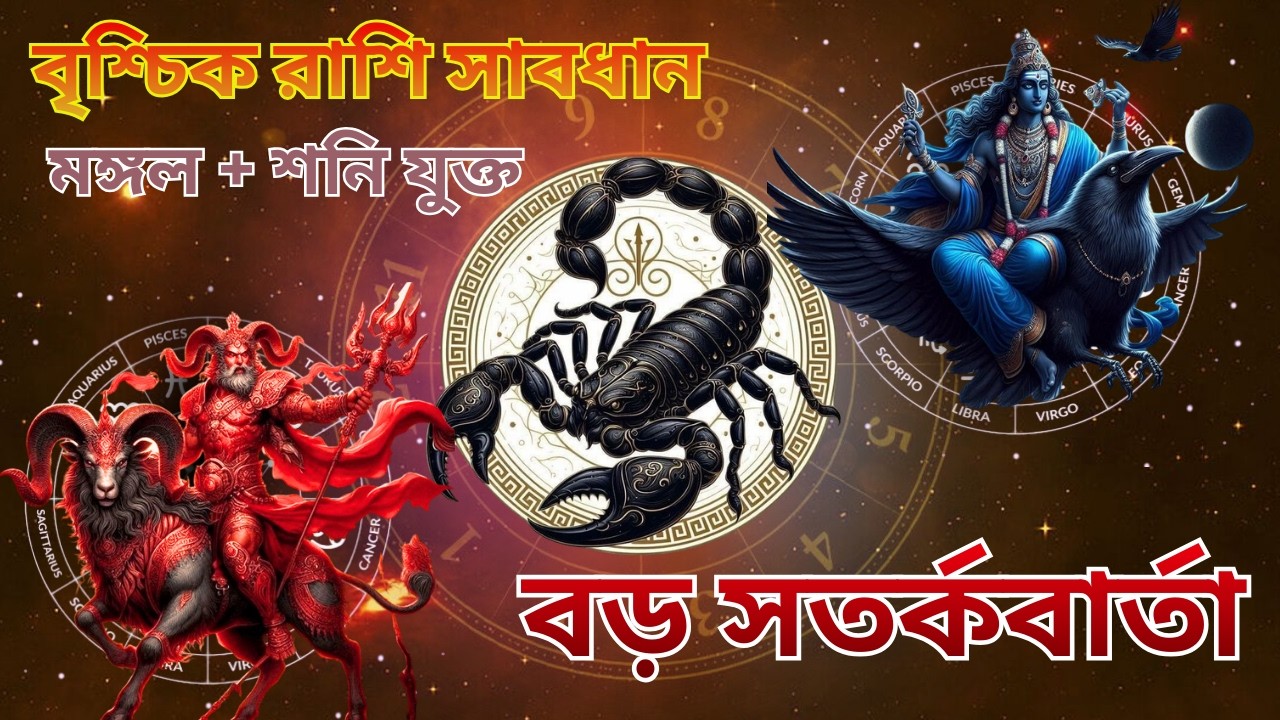 বৃশ্চিক রাশিতে মঙ্গল-শনির যুক্তি ⚠️ কী কী সাবধানতা নেবেন? | Scorpio Mars Saturn Conjunction