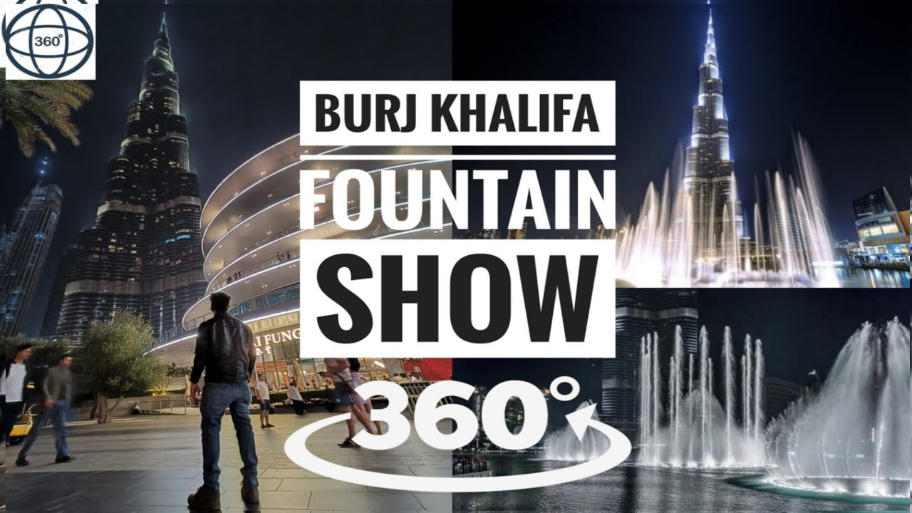 Burj Khalifa Fountain Show | Hero by Enrique Iglesias | 360 degree view | insta360 | Dubai | دبي
