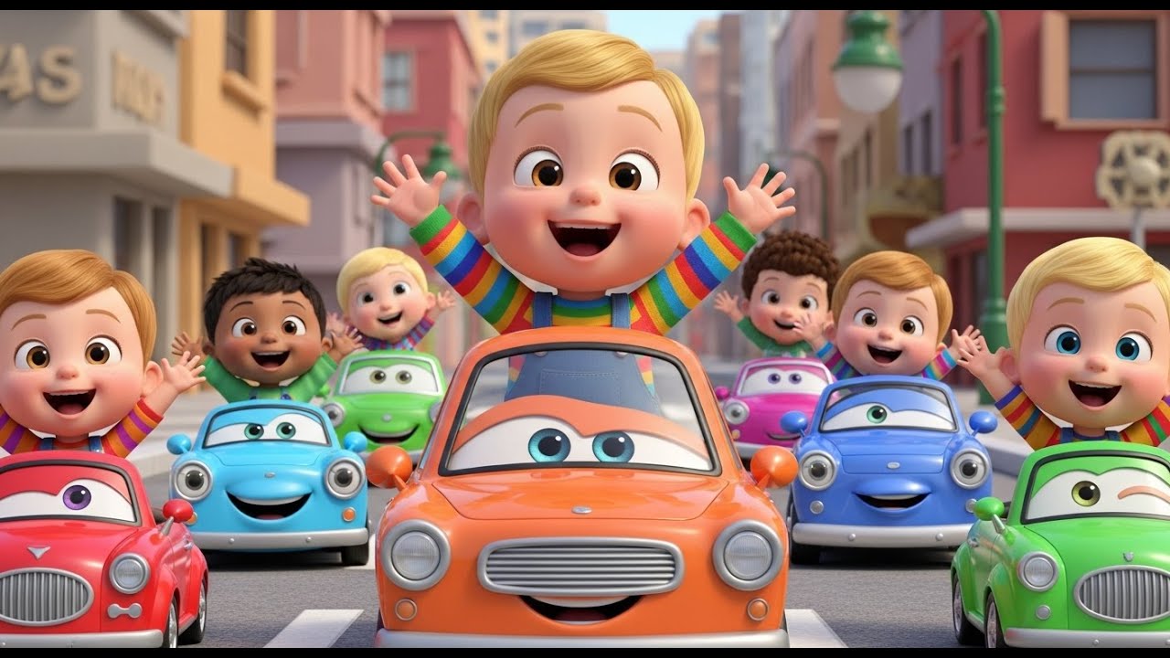Wroom Wroom Car Journey 🚗🎶🌈 Fun Kids Song | Playtime Adventure