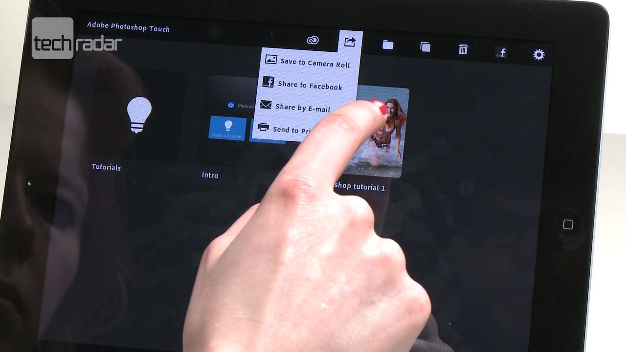 Photoshop Touch for Apple iPad - Walk through feature demo