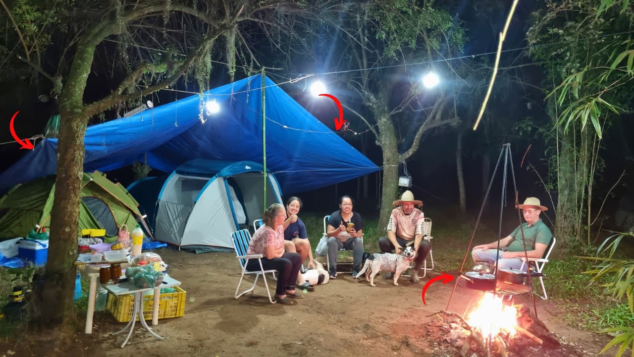 Acampamento! supresa vem de longe!lida raiz tentamos de tudo na pesca! culinaria mateira.
