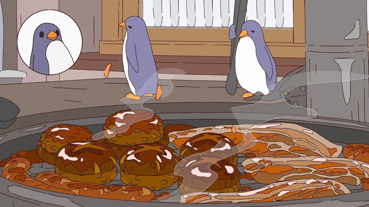 Penguins in the Mountains, the Smell of Soup and Grilled Stuffed Meat with Mushroom｜cooking anime