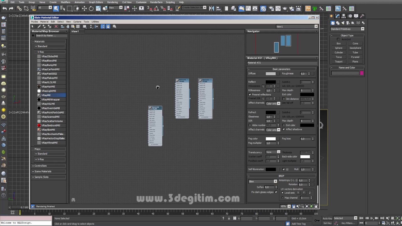VRay Render - Slate Material Editör