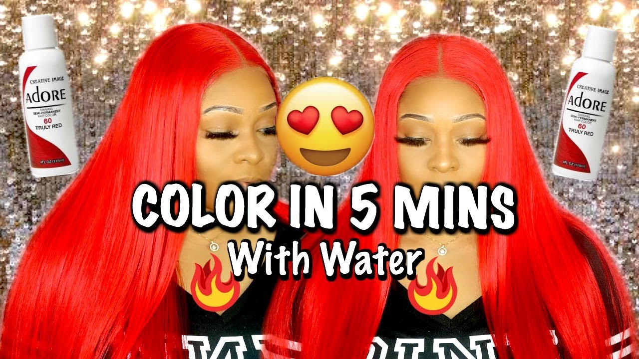 How To Dye Your Lace Frontal Wig 🔥RED | NO Damage NO Stained Lace | Water Color Method
