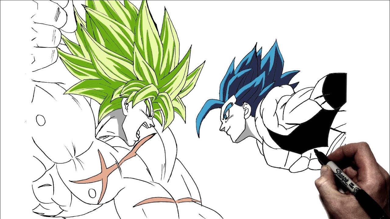 How To Draw Broly vs Gogeta | Step by Step | Dragonball