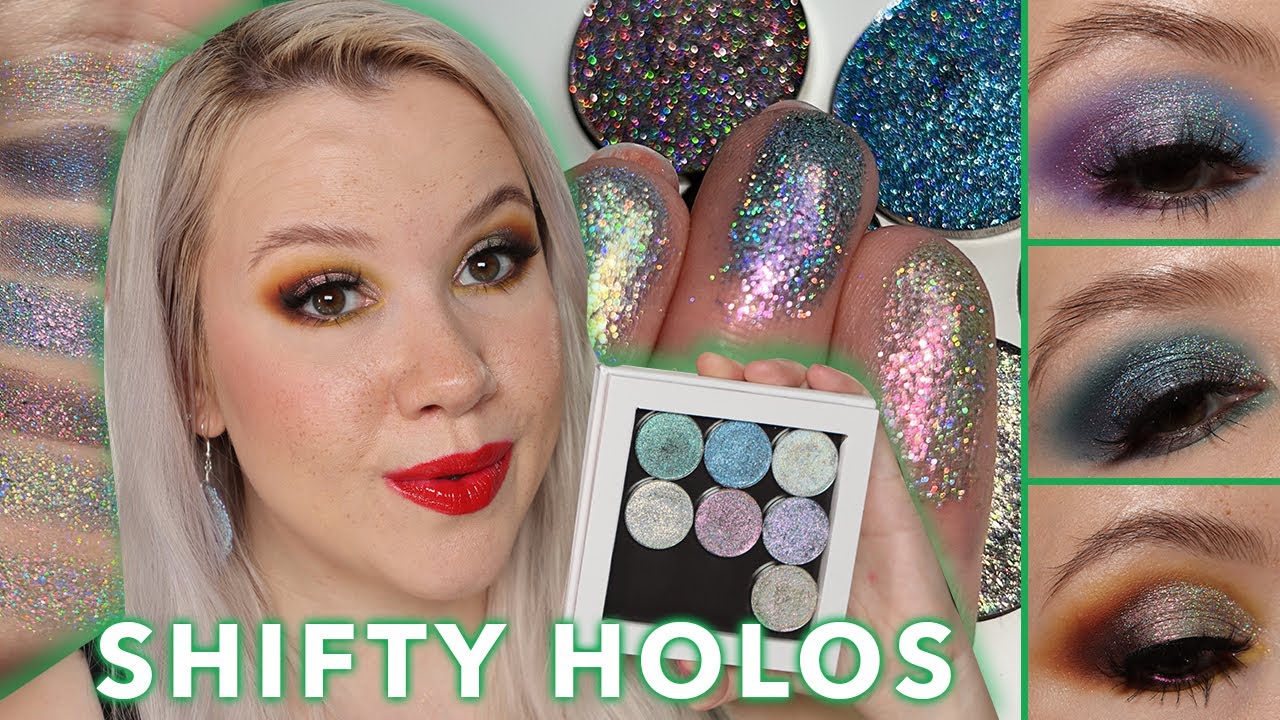 Touch of Glam Holo Eyeshadow | New shades! Swatches in different lighting and 3 looks