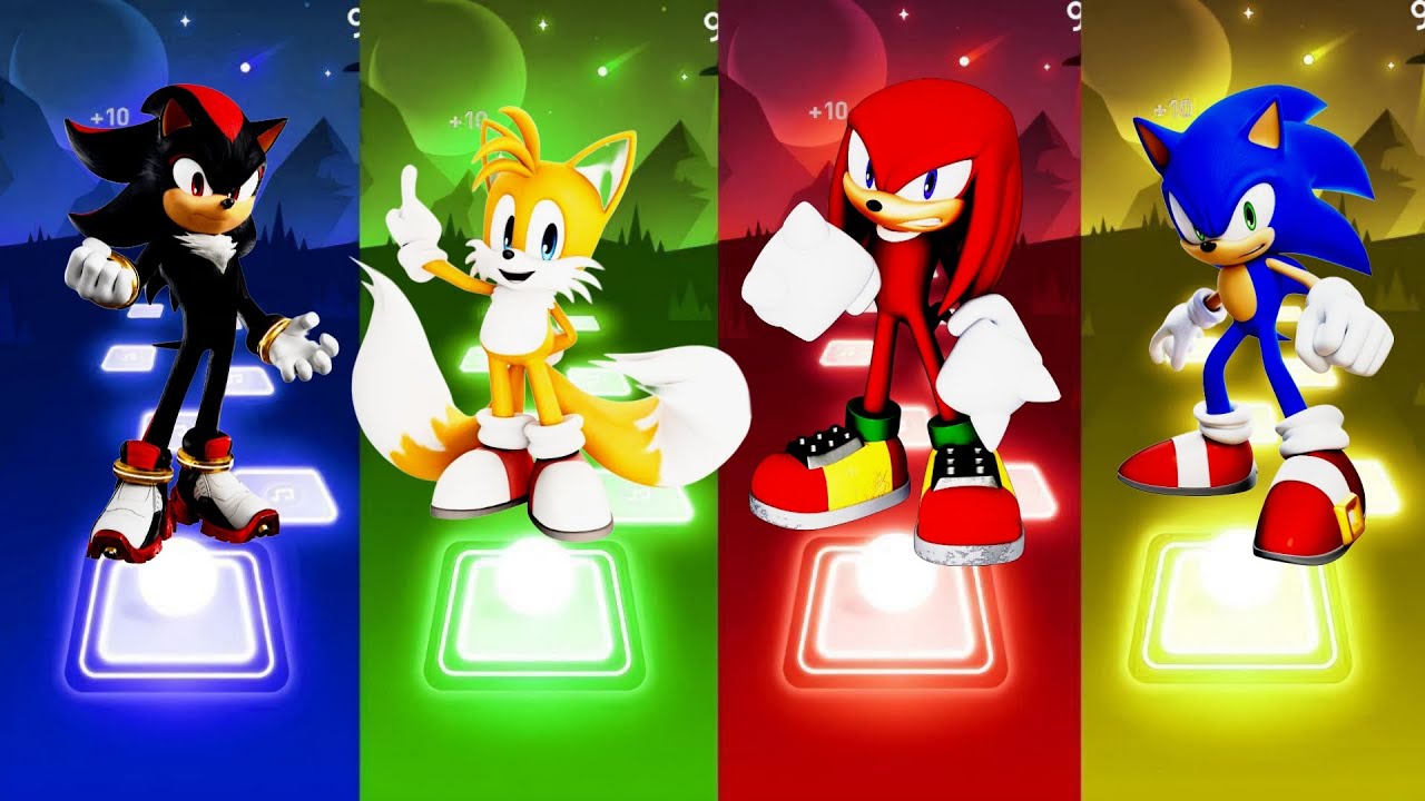 Shadow the Hedgehog 🆚 Tiles 🆚 Knuckles 🆚 Sonic the Hedgehog|Tiles Hop EDM Rush
